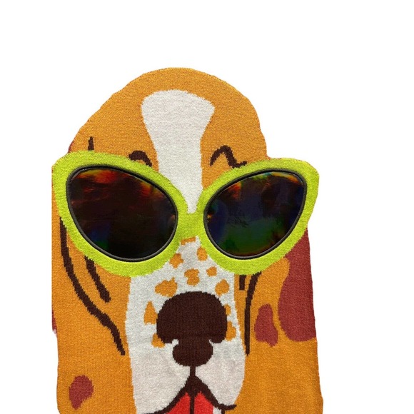 Spotted Zebra Girls Large (10) Sweater Dress Sassy Dog Iridescent Sunglasses - Picture 2 of 5